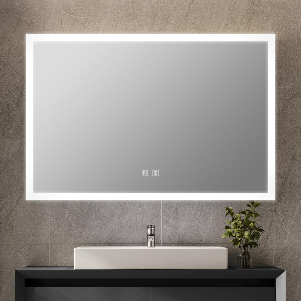 English Elm Aurorium Led Lighted Vanity Mirror with Defogger Touchscreen 48 Inch Bathroom Wall B2731P478350