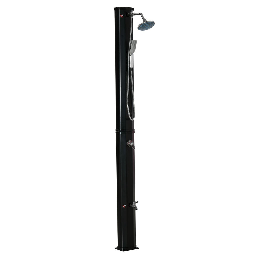 English Elm Outsunny Freestanding Solar Poolside Shower with 360 Head and 9.2 Gallon Heated Tank W2225P200539