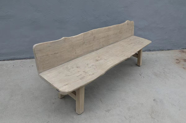 Lilys Approx. 78-83 Inches Long Vintage Live Edge Bench Weathered Natural(Size And Finish Vary) 7009