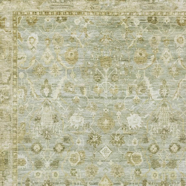 HomeRoots 5' X 8' Sage and Ivory Oriental Area Rug - Durable, Washable, Stain-Resistant with UV Protection 700903