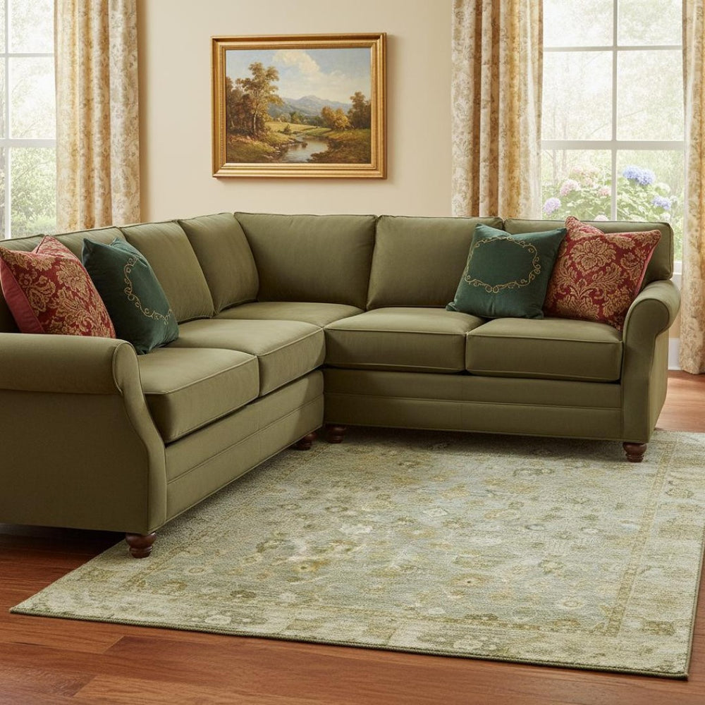 HomeRoots 8' X 10' Sage and Ivory Oriental Washable Area Rug - Stylish, Durable, UV-Protected for High-Traffic Areas 700905
