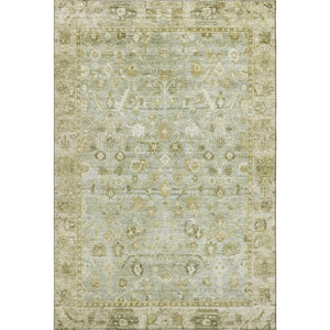 HomeRoots 8' X 10' Sage and Ivory Oriental Washable Area Rug - Stylish, Durable, UV-Protected for High-Traffic Areas 700905