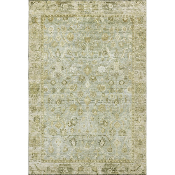 HomeRoots 10' X 14' Elegant Sage and Ivory Oriental Area Rug – Washable, UV-Protected, Perfect for Busy Homes 700907