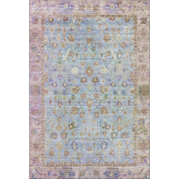 HomeRoots 5' X 8' Pale Aqua & Lavender Oriental Area Rug – Stylish, Stain-Resistant, UV-Protected & Easy Care! 700909