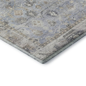 HomeRoots 10' Sky Blue and Ivory Oriental Area Rug - Washable, UV Protected, Stain Resistant for High-Traffic Spaces 700919