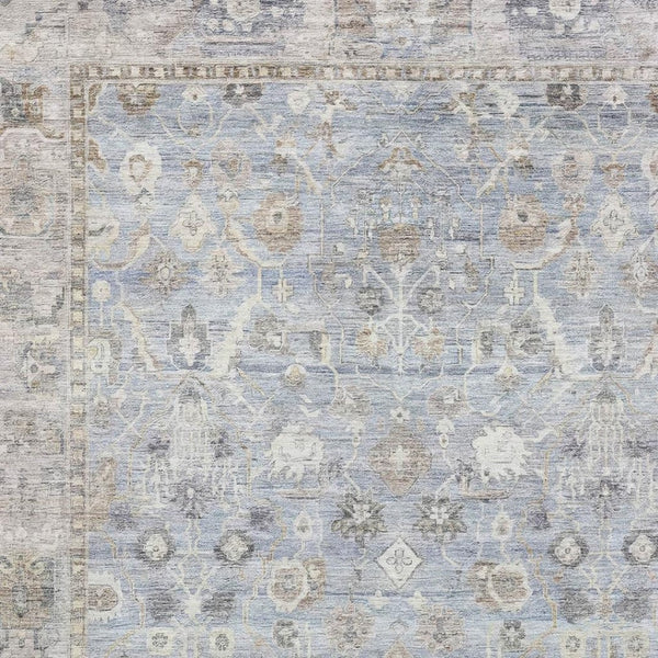 HomeRoots 10' Sky Blue and Ivory Oriental Area Rug - Washable, UV Protected, Stain Resistant for High-Traffic Spaces 700919