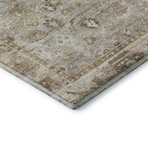 HomeRoots 5' X 8' Classic Taupe & Beige Oriental Washable Area Rug with UV Protection for Family Spaces 700921