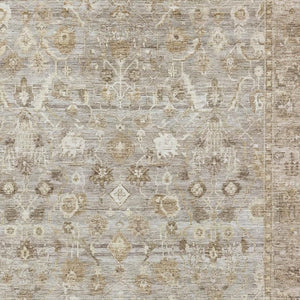 HomeRoots 5' X 8' Classic Taupe & Beige Oriental Washable Area Rug with UV Protection for Family Spaces 700921