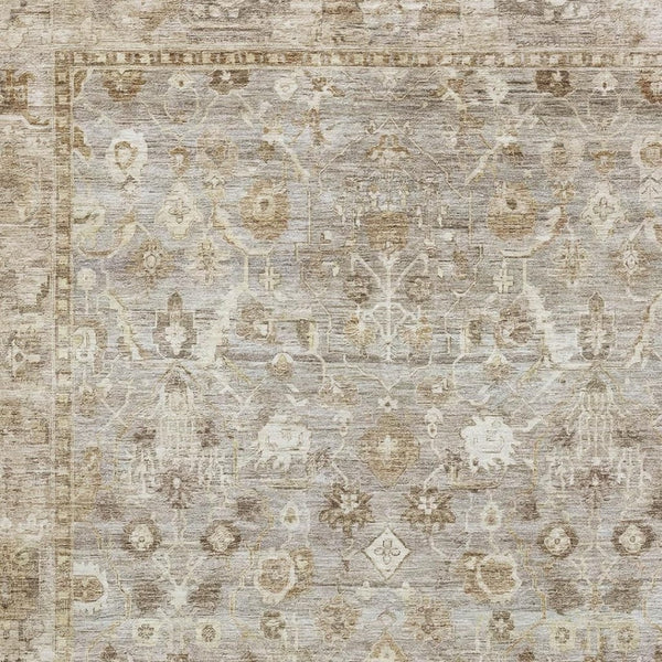 HomeRoots 8' X 10' Elegant Taupe and Beige Oriental Area Rug – Stain-Resistant, UV-Protected, Non-Slip Design 700923
