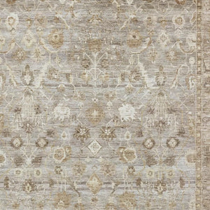 HomeRoots 9' X 12' Elegant Taupe and Beige Oriental Area Rug - Washable, UV Protected & Stain Resistant Design 700924