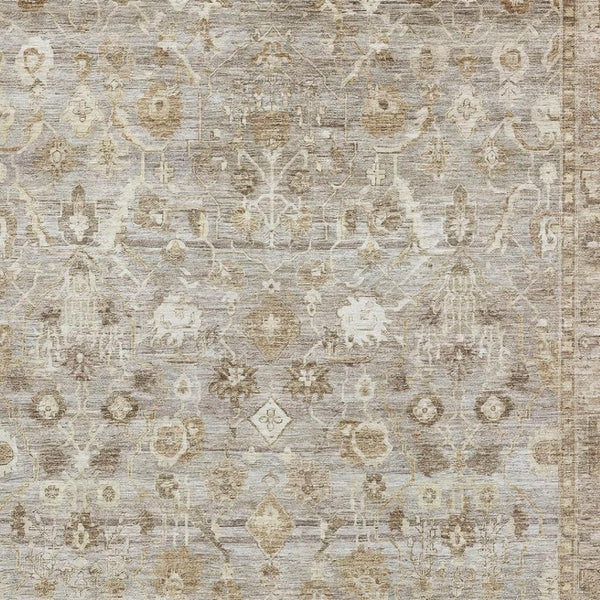HomeRoots 9' X 12' Elegant Taupe and Beige Oriental Area Rug - Washable, UV Protected & Stain Resistant Design 700924