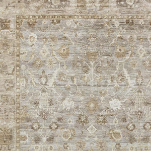 HomeRoots 10' X 14' Taupe And Beige Oriental Washable Area Rug - Stylish, Durable & UV-Protected Perfection! 700925