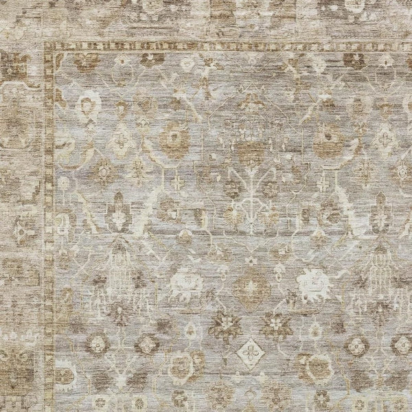HomeRoots 10' X 14' Taupe And Beige Oriental Washable Area Rug - Stylish, Durable & UV-Protected Perfection! 700925