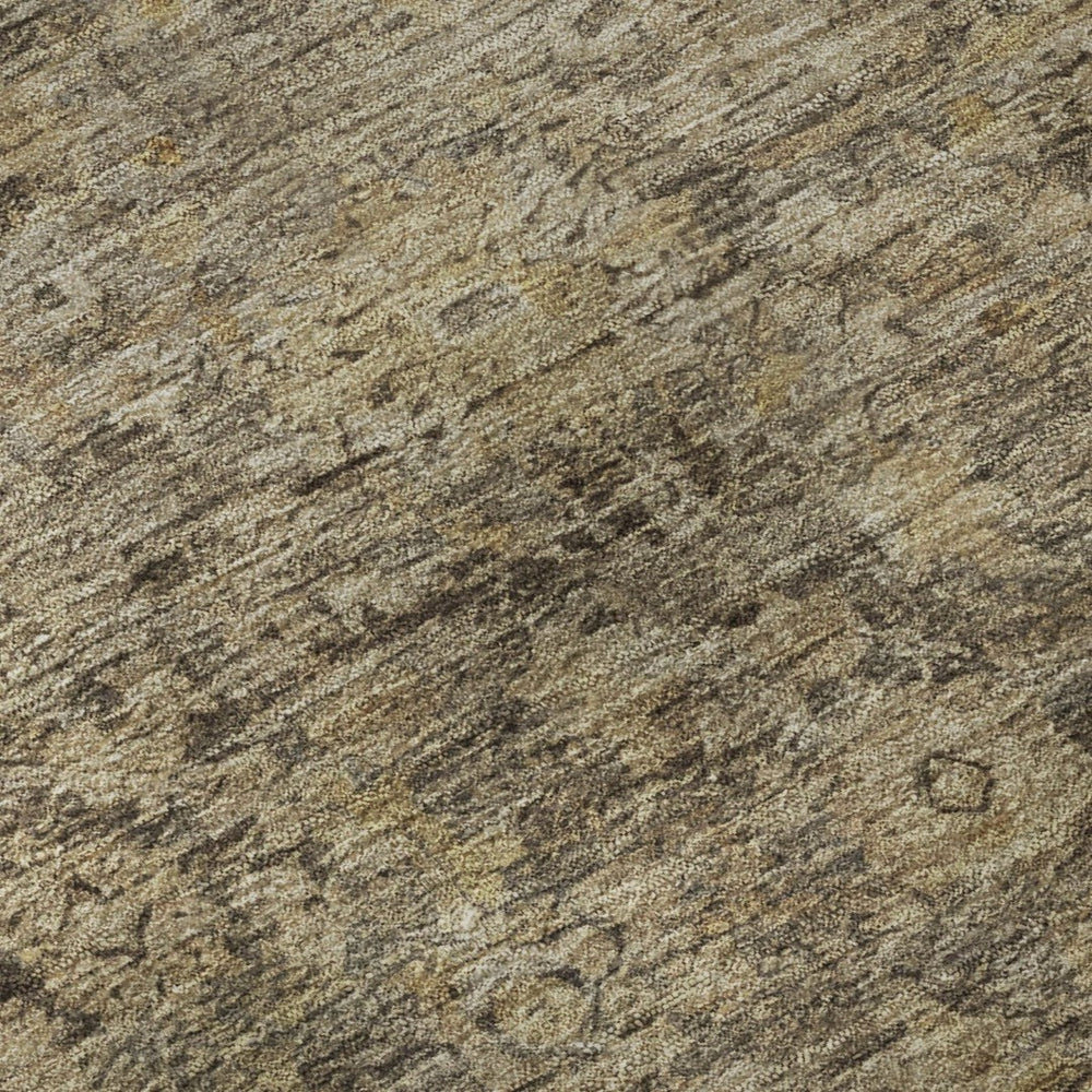 HomeRoots 5' X 8' Brown and Beige Oriental Area Rug – Durable, Washable, UV-Protected for Busy Homes & Families 700927