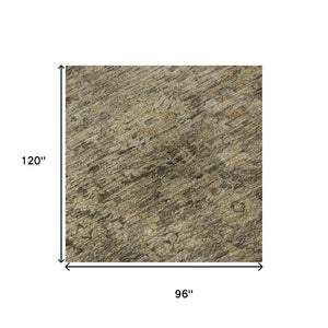 HomeRoots 8' X 10' Brown and Beige Oriental Area Rug - Stylish, Washable, UV Protected, and Stain Resistant! 700929