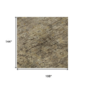 HomeRoots 9' X 12' Brown And Beige Oriental Area Rug - Washable, UV Protected, Non-Slip, Stylish & Durable! 700930