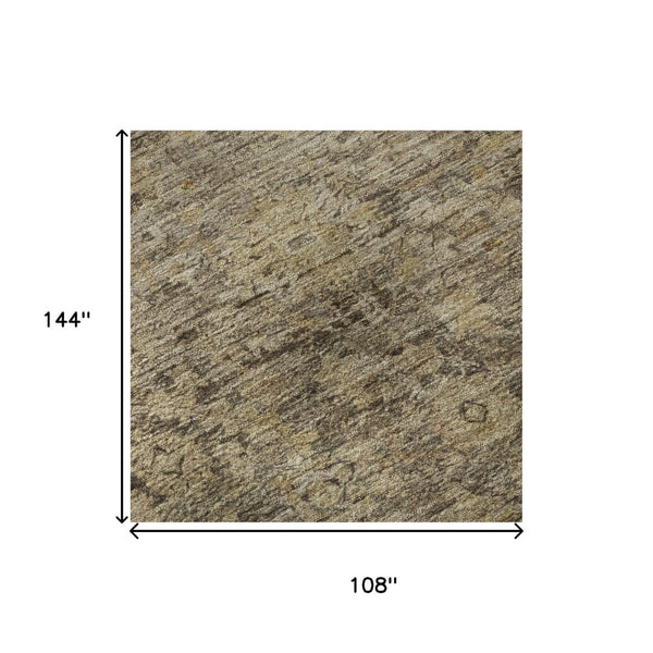 HomeRoots 9' X 12' Brown And Beige Oriental Area Rug - Washable, UV Protected, Non-Slip, Stylish & Durable! 700930