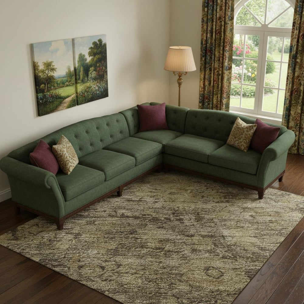 HomeRoots 10' Brown and Beige Oriental Area Rug - Washable, UV-Protected, Pet-Friendly, Perfect for Living Spaces 700931