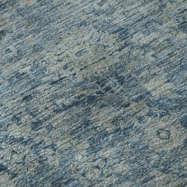 HomeRoots 8' Blue and Gray Oriental Washable Round Rug – Stylish, Durable, Stain-Resistant with UV Protection 700934