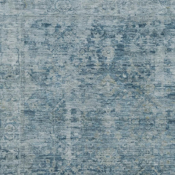 HomeRoots 8' X 10' Blue and Gray Oriental Area Rug – Washable, UV Protected, Durable for Homes with Kids & Pets 700935