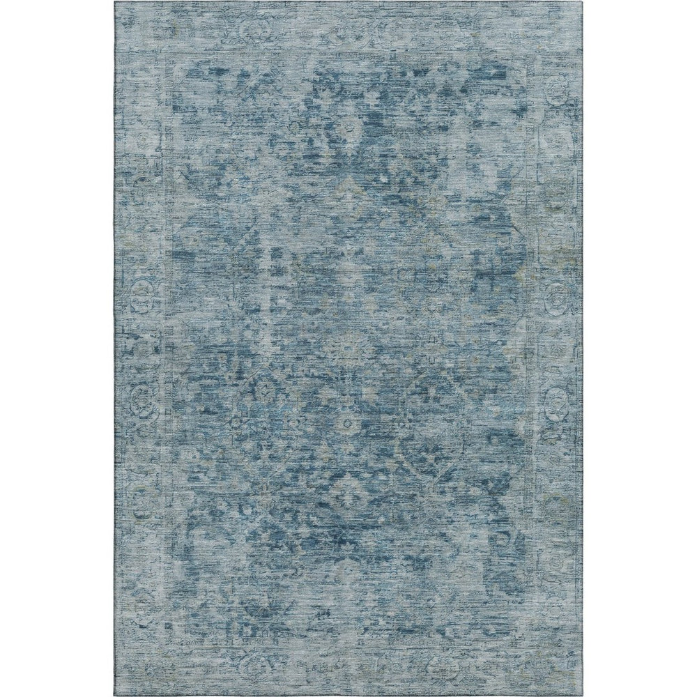 HomeRoots 10' Blue and Gray Oriental Washable Area Rug - UV Protected, Durable, Stain-Resistant for Families 700937