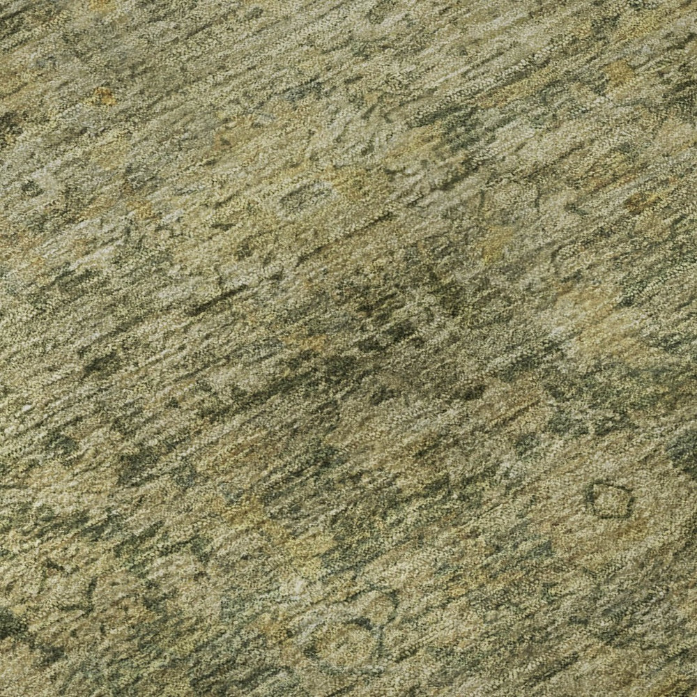HomeRoots 5' X 8' Green and Gold Oriental Area Rug - Washable, Stain Resistant, with UV Protection & Non-Slip Backing 700939