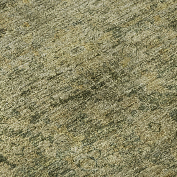 HomeRoots 9' X 12' Elegant Green and Gold Oriental Area Rug – Stain Resistant, UV Protected, Easy Care Design 700942