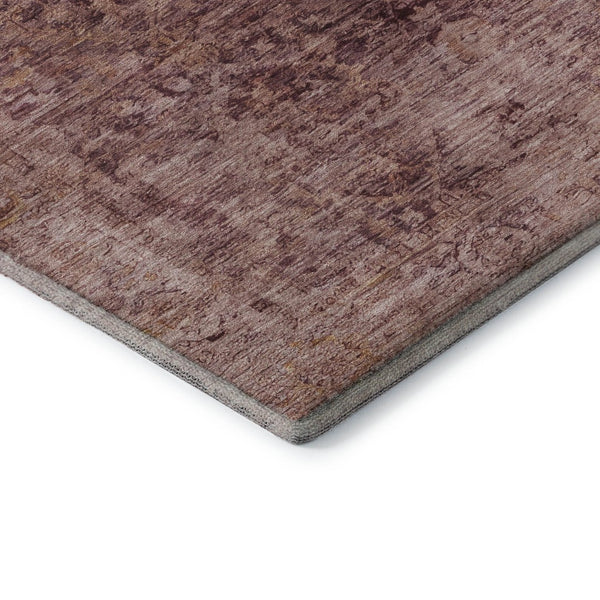 HomeRoots 10' X 14' Merlot & Pink Oriental Area Rug - Durable, Washable, UV Protected for Busy Homes & Style 700949