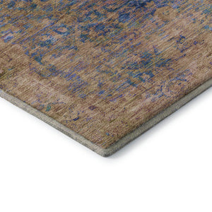 HomeRoots 10' X 14' Navy Blue and Gold Oriental Area Rug - Washable, UV-Protected, Stain-Resistant Elegance! 700955