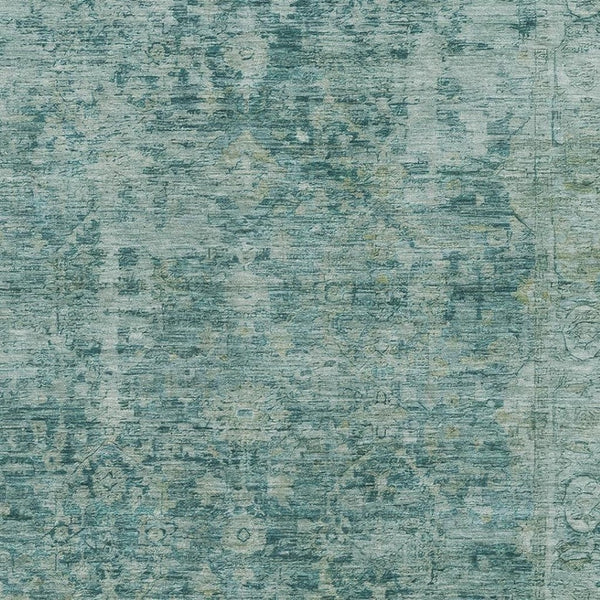 HomeRoots 5' X 8' Teal and Beige Oriental Area Rug - Stylish, Durable, Washable with UV Protection for Homes 700957