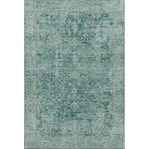 HomeRoots 8' X 10' Teal & Beige Oriental Area Rug - Washable, UV Protected, Stylish & Stain Resistant Design! 700959