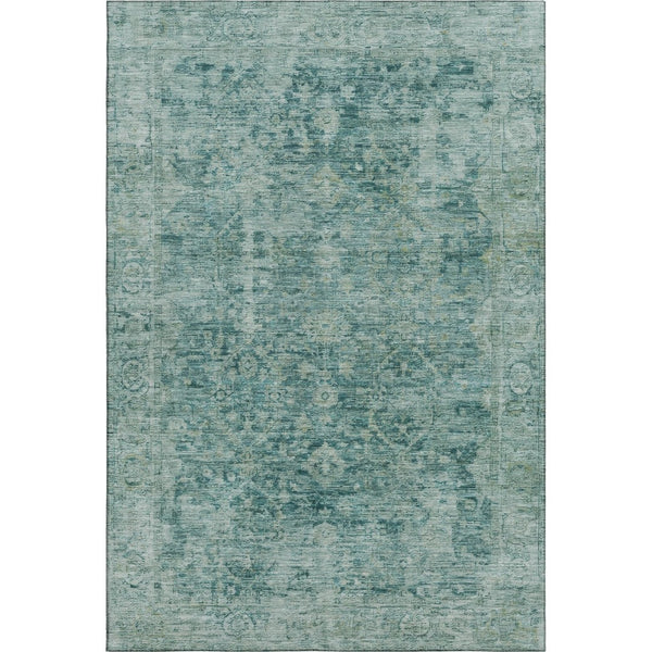 HomeRoots 8' X 10' Teal & Beige Oriental Area Rug - Washable, UV Protected, Stylish & Stain Resistant Design! 700959