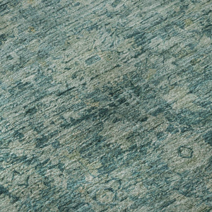 HomeRoots 8' X 10' Teal & Beige Oriental Area Rug - Washable, UV Protected, Stylish & Stain Resistant Design! 700959
