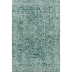 HomeRoots 8' X 10' Teal & Beige Oriental Area Rug - Washable, UV Protected, Stylish & Stain Resistant Design! 700959