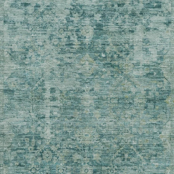 HomeRoots 9' X 12' Teal & Beige Oriental Area Rug - Washable, Stain Resistant, UV Protected for Busy Homes 700960