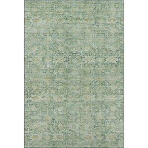HomeRoots 10' Artichoke Green & Teal Oriental Washable Area Rug – UV Protected, Stain-Resistant, Stylish Durability 700967