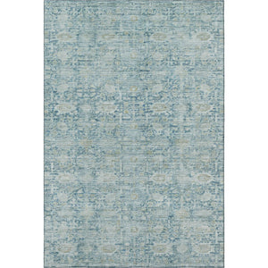 HomeRoots 5' X 8' Elegant Blue and Ivory Oriental Washable Area Rug with UV Protection for Busy Homes 700969