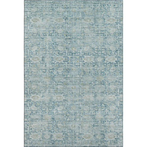 HomeRoots 8' X 10' Elegant Blue and Ivory Oriental Area Rug - Washable, UV-Protected, Perfect for Busy Homes! 700971