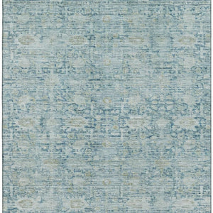 HomeRoots 8' X 10' Elegant Blue and Ivory Oriental Area Rug - Washable, UV-Protected, Perfect for Busy Homes! 700971