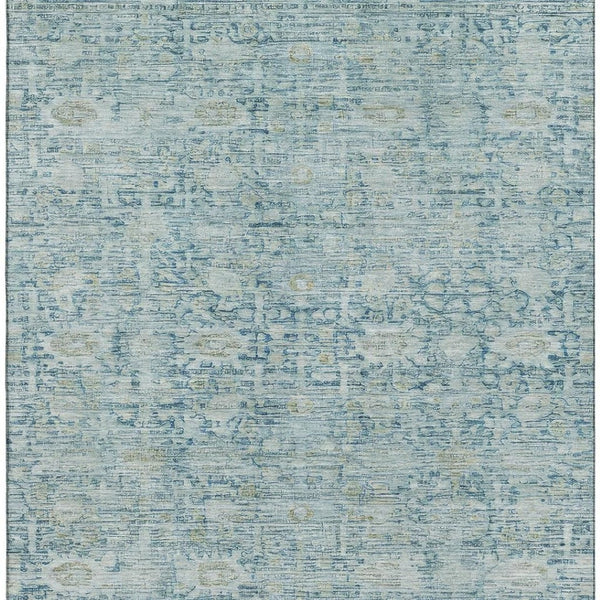 HomeRoots 8' X 10' Elegant Blue and Ivory Oriental Area Rug - Washable, UV-Protected, Perfect for Busy Homes! 700971