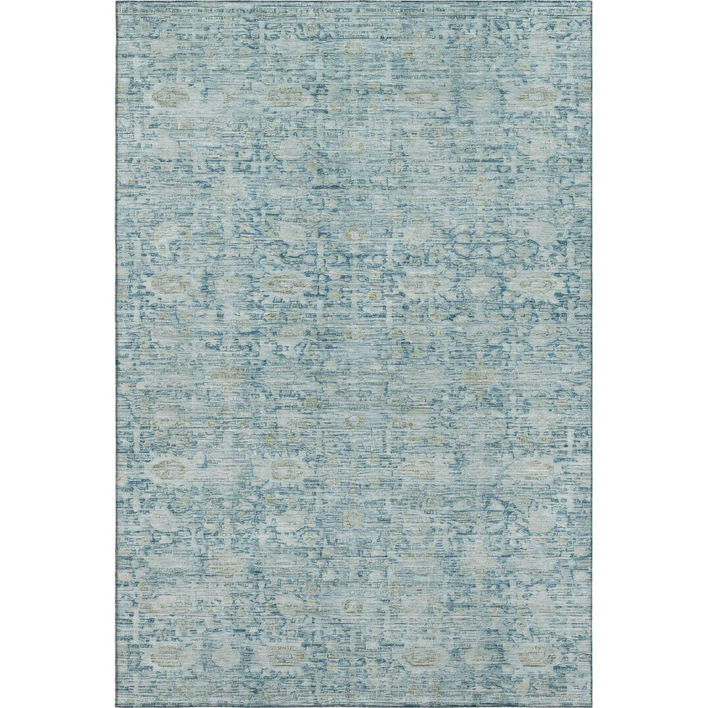 HomeRoots 9' X 12' Blue and Ivory Oriental Area Rug – Washable, UV-Protected, Perfect for High-Traffic Spaces! 700972