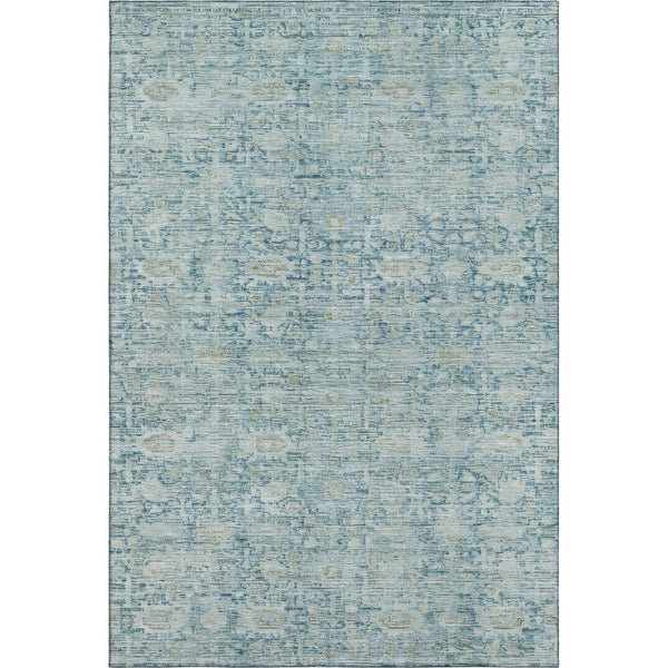 HomeRoots 10' Blue and Ivory Oriental Area Rug - Washable, UV Protected, and Stain Resistant for Busy Homes 700973