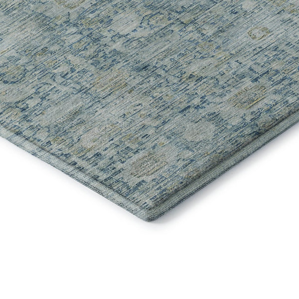 HomeRoots 10' Blue and Ivory Oriental Area Rug - Washable, UV Protected, and Stain Resistant for Busy Homes 700973