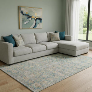 HomeRoots 8' X 10' Coral and Copper Oriental Area Rug - Washable, UV Protected, Durable, Stylish Design for Any Room 700977