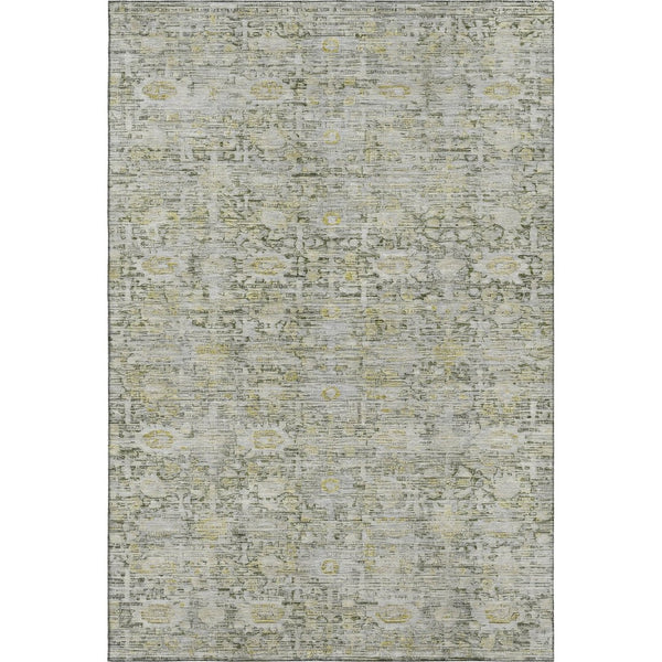 HomeRoots 8' X 10' Elegant Pewter and Gold Oriental Washable Area Rug with Stain Resistance & UV Shield 700983