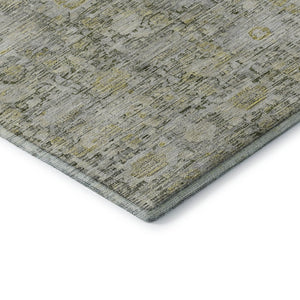HomeRoots 8' X 10' Elegant Pewter and Gold Oriental Washable Area Rug with Stain Resistance & UV Shield 700983