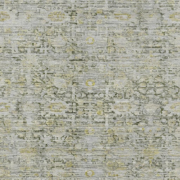 HomeRoots 8' X 10' Elegant Pewter and Gold Oriental Washable Area Rug with Stain Resistance & UV Shield 700983