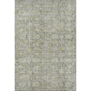 HomeRoots 9' X 12' Elegant Pewter & Gold Oriental Area Rug with UV Protection - Stain-Resistant & Durable Design 700984