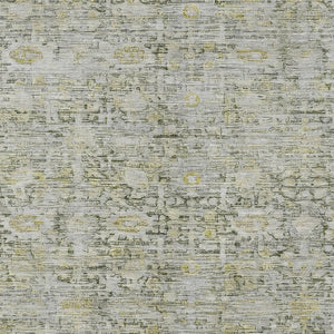 HomeRoots 10' X 14' Elegant Pewter and Gold Oriental Area Rug - Washable, UV Protected, Durable for Family Life 700985