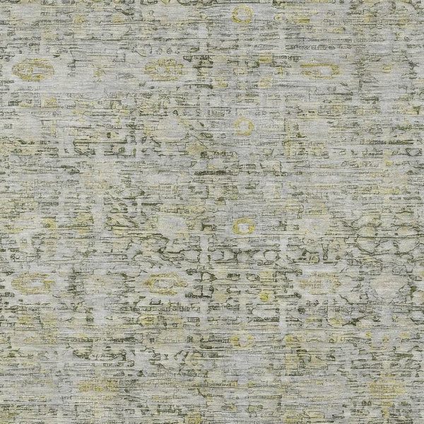 HomeRoots 10' X 14' Elegant Pewter and Gold Oriental Area Rug - Washable, UV Protected, Durable for Family Life 700985